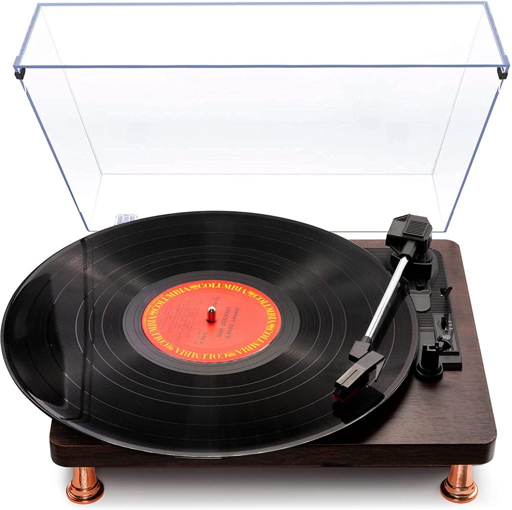 Aijohnny Vinyl Record Player with 4.0 Bluetooth, Retro 3Speed