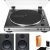 Audio-Technica AT-LP60X Gunmetal Fully Automatic Belt-Drive Stereo Turntable Bundle with Studio Monitor Pair and Vinyl Record Care System Package (3 Items)