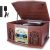 BIGMONAT Record Player with Speakers, Turntable with FM Stereo Radio, Multimedia Center with Remote, Vintage Portable Phonograph Player, CD/MP3/Cassette Tape Player