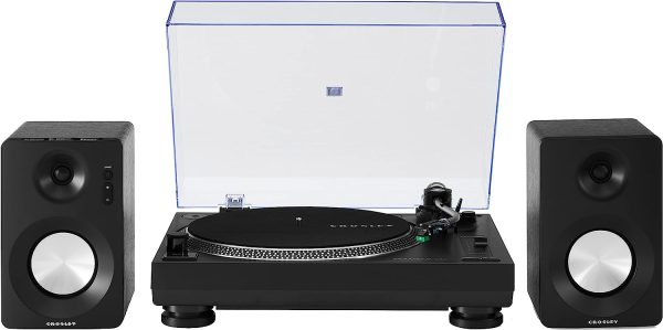 Crosley C100A-SI Belt-Drive Turntable Record Player with Adjustable Counterweight, Silver