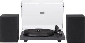 Crosley C62B-BK Belt-Drive 2-Speed Vinyl Bluetooth Turntable Record Player with Included Speakers and Anti-Skate, Black