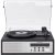 Crosley CR7022A-BK Sloane 3-Speed Bluetooth Turntable and FM Radio Shelf System with Matching Stereo Speakers, Black