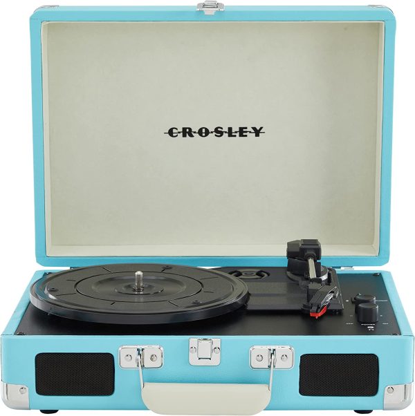 Crosley CR8005F-CB Cruiser Plus Vintage 3-Speed Bluetooth in/Out Suitcase Vinyl Record Player Turntable, Chalkboard