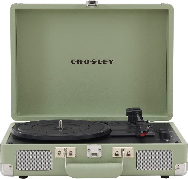 Crosley CR8005F-MT Cruiser Plus Vintage 3-Speed Bluetooth in/Out Suitcase Vinyl Record Player Turntable, Mint