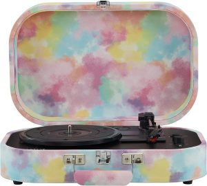 Crosley CR8009B-DU Discovery Vintage Bluetooth in/Out 3-Speed Belt-Driven Suitcase Vinyl Record Player Turntable, Dune