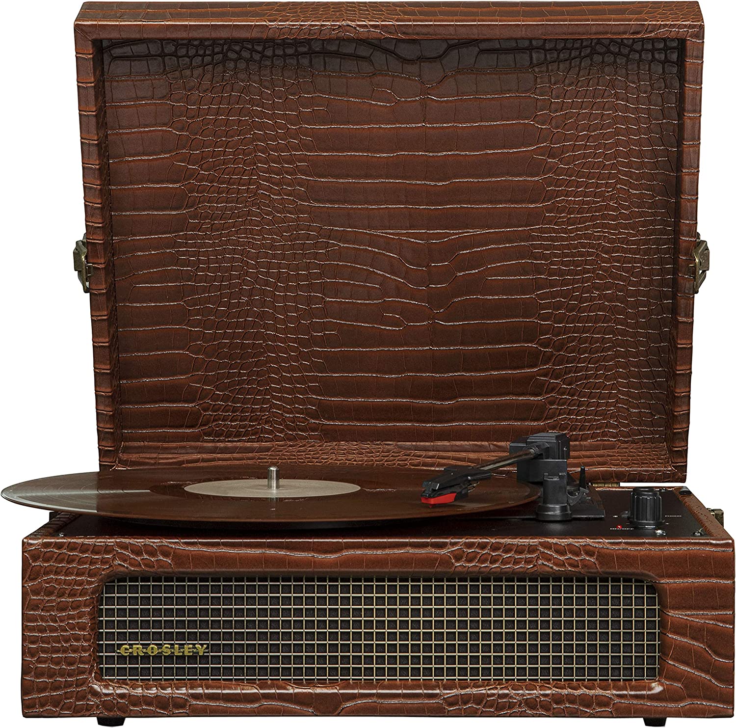 Crosley CR8017BBK Voyager Vintage Portable Vinyl Record Player Turntable with Bluetooth in/Out