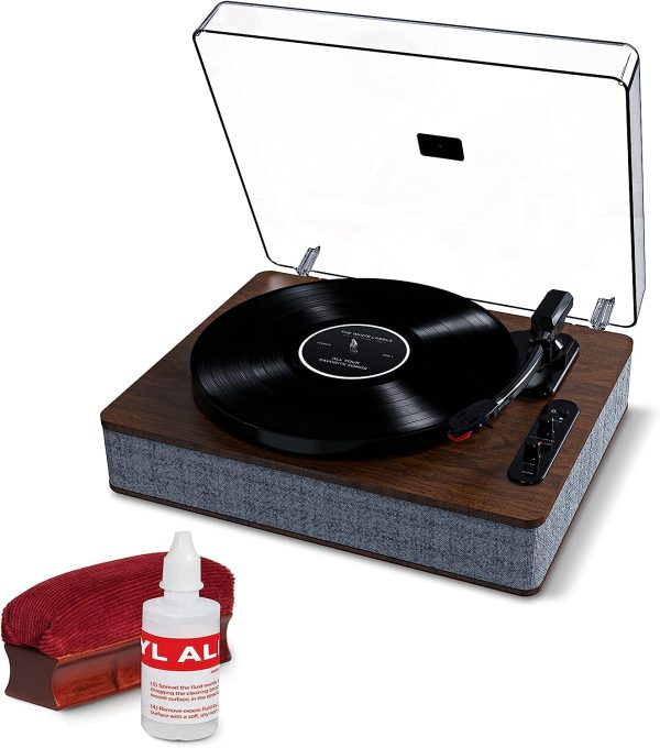 ION Audio Max LP – Vinyl Record Player / Turntable with Built In Speakers, USB Output for Conversion and Three Playback Speeds – Natural Wood Finish