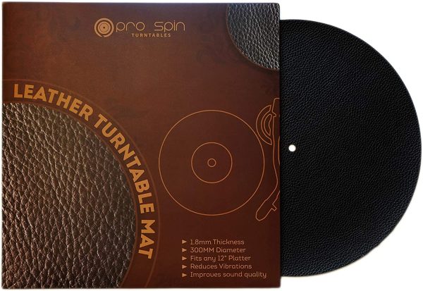 Pro-Spin PU Leather Turntable Mat for Vinyl LP Record Players (1.8mm) High-Fidelity Audiophile Acoustic Sound Support | Help Reduce Noise Due to Static and Dust