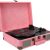 Record Player with Speakers, Portable Bluetooth 5.0 3-Speed Turntable Phonograph Player, Professional 33/45/78 RPM Supports Headphone Socket Suitcase Vinyl Record Player(Pink US)