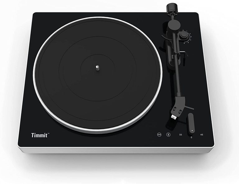 Timmit Turntable Vinyl Record Player with Bluetooth Transmitter and USB ...