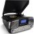 Trexonic Retro Record Player with Bluetooth, CD Players, and 3-Speed Turntable in Black