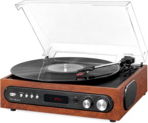 Victrola All-in-1 Bluetooth Record Player with Built in Speakers and 3-Speed Turntable Black (VTA-65-BLK)