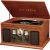 Victrola Nostalgic 7-in-1 Bluetooth Record Player & Multimedia Center with Built-in Speakers – 3-Speed Turntable, CD & Cassette Player, AM/FM Radio, USB | Wireless Music Streaming | Mahogany