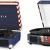 Victrola Vintage 3-Speed Bluetooth Portable Suitcase Record Player with Built-in Speakers | Upgraded Turntable Audio Sound| Includes Extra Stylus | American Flag (VSC-550BT-USA) Amercan