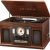 Victrola’s 7-in-1 Sherwood Bluetooth Recordable Report Player with 3-Speed Turntable, CD, Cassette Player and FM Radio