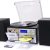 Gartopvoiz Bluetooth Vinyl Record Player, 3 Speeds All in 1 LP Turntable with External Stereo Speakers, CD Player Cassette AM/FM Radio USB/SD Encoding & Playing Phonograph