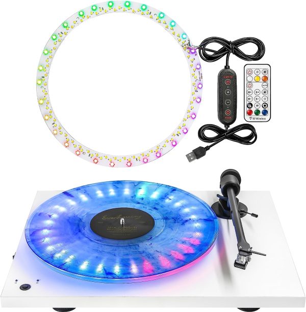 LED Turntable Kit by Vinyl Supply Co. - LED Light Enhancement Add-on Kit for Vinyl Record Turntables. - 13 Colors to Match Your Music - Remote Control Included - Compatible with Most Turntables