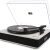 LP&NO.1 Record Player Bluetooth Turntable with Built-in Speakers and USB Play&Recording Belt-Driven Vintage Phonograph Record Player 3 Speed for Entertainment and Home Decoration(Light Gray)