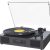 Record Player Bluetooth Turntable with Built-in Speaker, USB Recording Audio Music Vintage Portable Turntable for Vinyl Records 3 Speed, LP Phonograph Record Player with Speakers Black