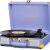 Record Player with Built-in Speakers, LED Display, Vintage Bluetooth Portable Suitcase Turntable Support USB Recording RCA Out AUX in/Out, 33 45 78RPM Vinyl LP Player, Black