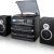 Trexonic 3-Speed Turntable with CD Player, Dual Cassette Player, BT, FM Radio & USB/SD Recording and Wired Shelf Speakers