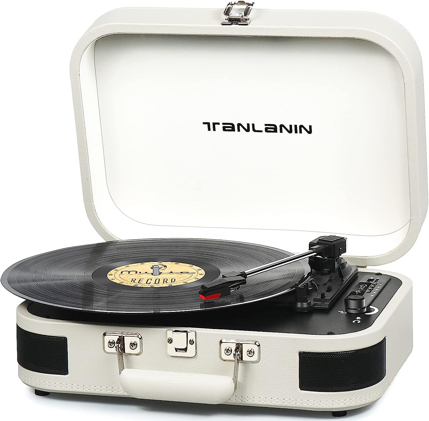 Vintage 3Speed Bluetooth Portable Suitcase Record Player with Builtin