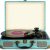 Vinyl Record Player 3-Speed Bluetooth Suitcase Portable Belt-Driven Record Player with Built-in Speakers RCA Line Out AUX in Headphone Jack Vintage Turntable