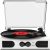 Vinyl Record Player Bluetooth Turntable with 2 Built-in Speakers and Bass Control, 3 Speed Vintage Turntable LP Player, Support Bluetooth in, RCA Audio Out, Aux-in &Headphone Jack,White