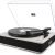 Bluetooth Vinyl Record Player 3-Speed Belt-Drive Turntable with Stereo Speakers and USB Play&Recording (Light Wood)