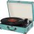 eyesen Suitcase Vinyl Record Player Bluetooth Turntable with Built-in Speakers,3 Speed Belt-Driven Phonograph Retro Turntable Player, Portable Vintage Suitcase LP Player USB Recording