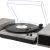 LP&No.1 Record Player with External Speakers, 3 Speed Vintage Belt-Drive Vinyl Turntable with Bluetooth Playback & Auto-Stop （Light Grey）