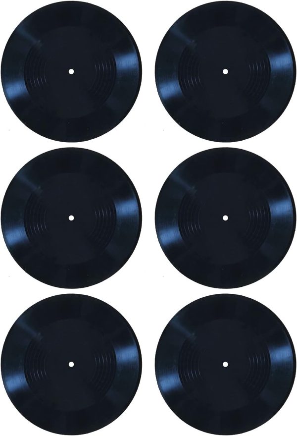MINI ZOZI 12 inch Black Blank Vinyl Records Fake 6 PCS in 1 Pack for Indie Aesthetic Room Decor or Home Decor on Wall for Bedroom or Living Room Discos Music Studio Hip Hop Decorative…