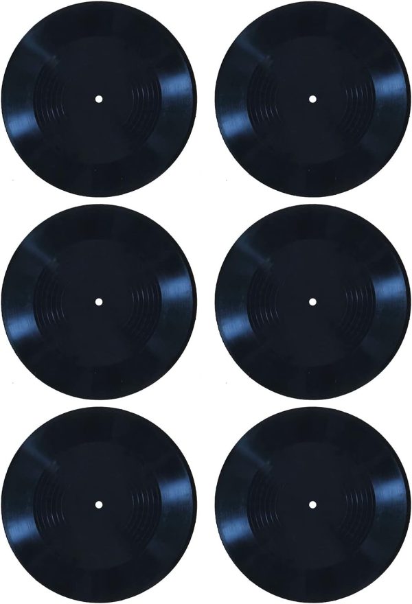 MINI ZOZI 12 inch Black Blank Vinyl Records Fake 6 PCS in 1 Pack for Indie Aesthetic Room Decor or Home Decor on Wall for Bedroom or Living Room Discos Music Studio Hip Hop Decorative…