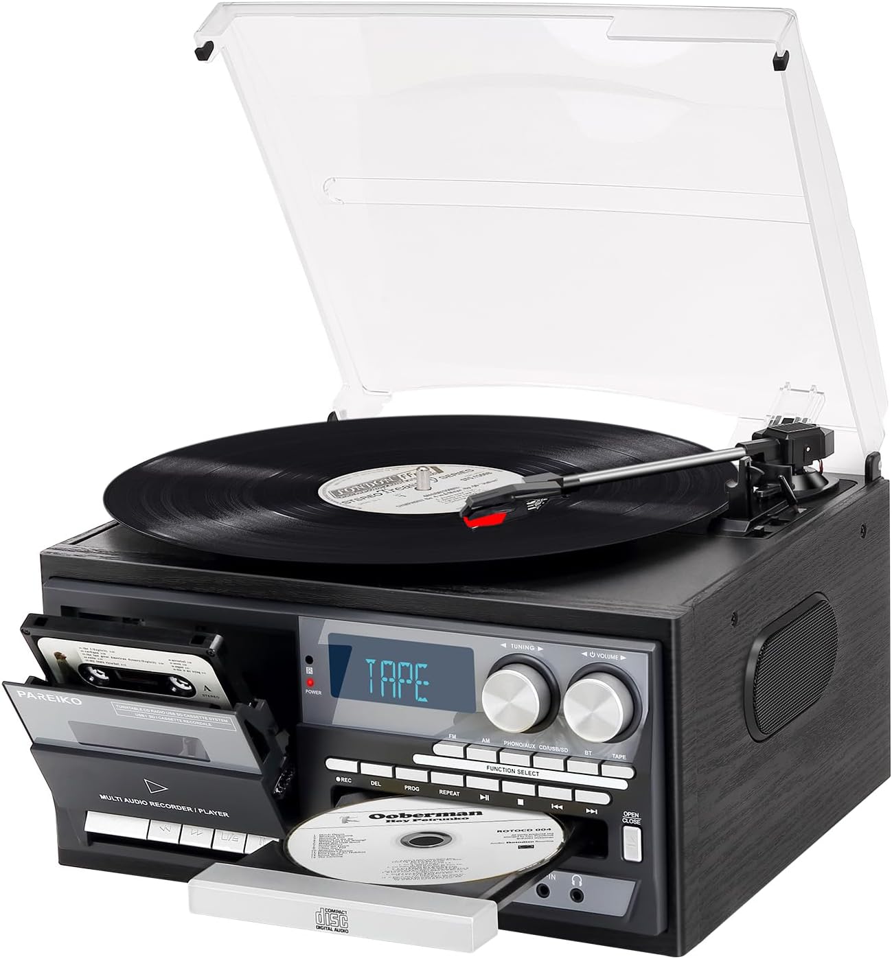Turntable with cd player and speakers 2025