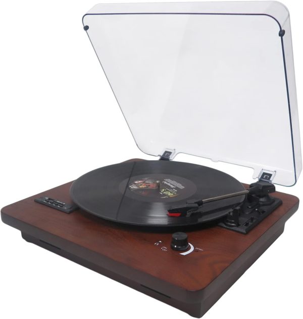 Portable Suitcase Record Player for Vinyl with Speakers, Convert Vinyl to Computer,Suitcase Turntable Supports Line Out,AUX in, Earphone Jack,Replacement Needle,3-Speed
