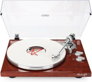 Turntable Record Player Bluetooth Built-in Phono Pre-amp 2-Speed Belt-Driven with Adjustable Counterweight Magnetic Cartridge Vinyl Recording via PC Turntables for Vinyl Records