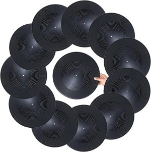 12 Pieces Vinyl Records Decor Blank Vinyl Records for Wall Aesthetic, 12 Inch Fake Vinyl Records Plain Record Decorations for Home Studio Room, Discs Hip Hop Rock 70s 80s 90s Retro Decor