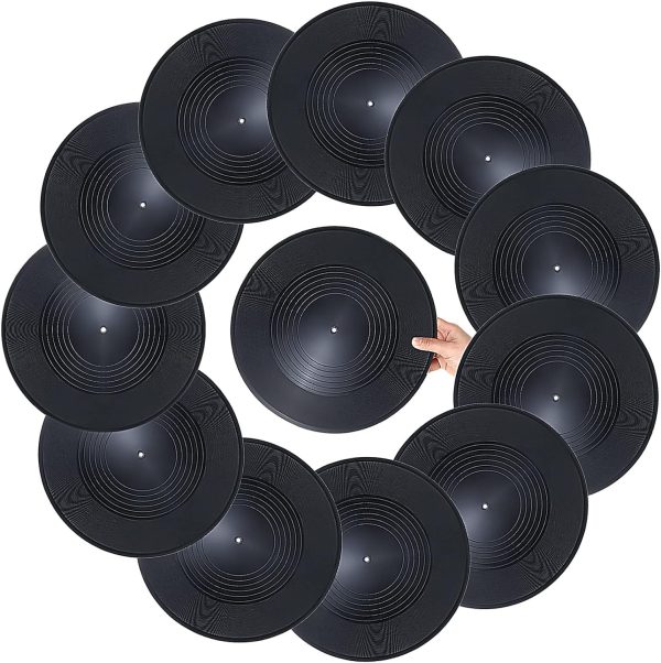 12 Pieces Vinyl Records Decor Blank Vinyl Records for Wall Aesthetic, 12 Inch Fake Vinyl Records Plain Record Decorations for Home Studio Room, Discs Hip Hop Rock 70s 80s 90s Retro Decor