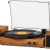 Bluetooth Vinyl Record Player with External Speakers, 3 Speed Vintage Belt-Driven Turntable with Speakers, MP3 PC Encoding, RCA and Headphone Out, White