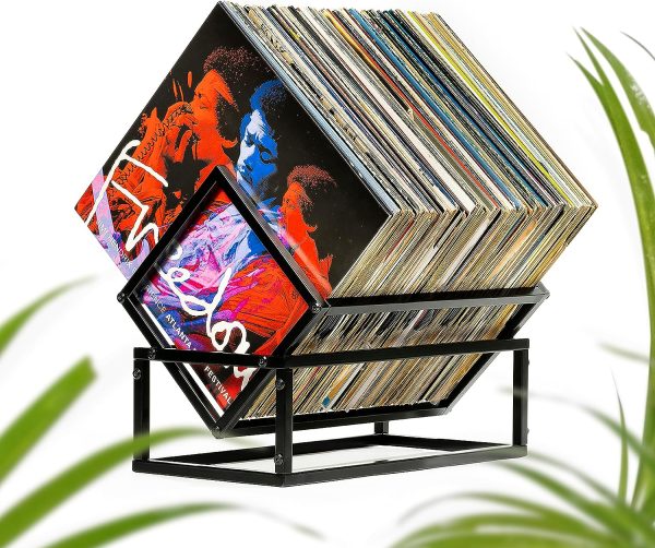 RARE VINYL CO Vinyl Record Storage - Two Tier - Width Adjustable Heavy Duty Rack for Albums Holds 3 to 200 LP Singles, Doubles, Thinker Covers, Wax 78 rmp Shellac Records Collection - 1 Storage Shelf