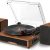 Vinyl Record Player Turntable for Vinyl Records with 2 Speakers, Record Player Bluetooth Turn Table with Dust Cover & Accessories for Gift Home Decoration Support 3-Speed/USB, Walnut By Vangoa (RP-01)