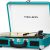 Vinyl Record Player Vintage 3-Speed Bluetooth Portable Suitcase Turntables with Built-in Speakers, USB Recording, 33 45 78RPM LP Player Support AUX in RCA Line Out Headphone Jack, Turquoise