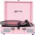 Vinyl Record Player with Built-in Stereo Speakers,Bluetooth Turntable, 3-Speed Portable LP Vinyl Player with USB Playback | SD Card Playback | RCA | AUX Input | Headphone Jack, Vintage Turntable Pink