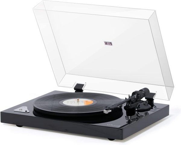 Belt Drive Turntable, Vinyl Record Player with Bluetooth Connection, Built-in Preamp, Support 33 1/3 & 45RPM Speeds, Adjustable Counterweight, AT-3600L, Full Piano Lacquer (Pearl White)