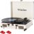 Record Player for Vinyl with Built-in Speakers Bluetooth Output,3 Speed Belt-Driven Phonograph Retro Turntable Player, Portable Vintage Mini Suitcase LP Player USB Recording, Includes 2 Extra Stylus