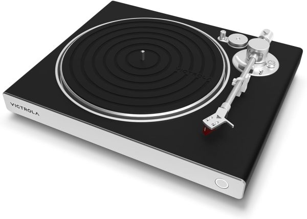 Victrola Hi-Res Silver Turntable - aptX Adaptive, aptX HD, Bluetooth Streaming, Wired RCA Output, Carbon Fiber Tonearm