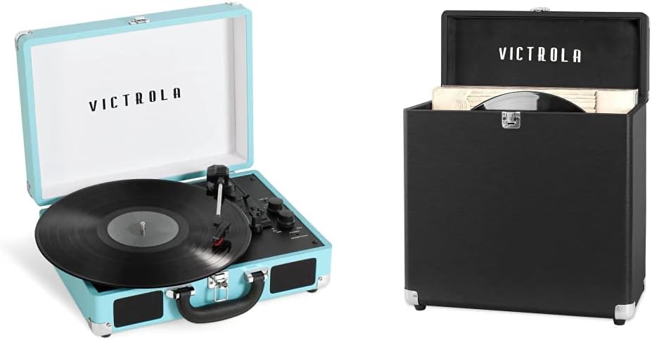 Victrola Journey+ Portable Record Player - Dual Bluetooth 5.0 Suitcase  Turntable with Built-In Stereo Speakers
