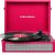 Vintage 3-Speed Bluetooth Record Player with Built-in Speakers, Retro LP Vinyl Player Portable Suitcase Turntable with USB Recording, Wireless Music Playback, RCA/AUX/Headphone Jack, Floral