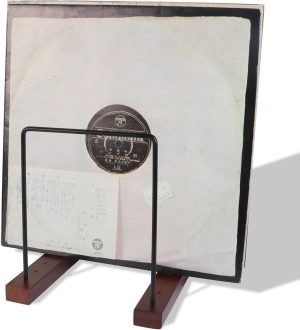 EGMEHOAD Vinyl Record Storage Black Metal, Vinyl Record Holder Stand Up to 80 LP Albums, Handmade Lp Albums Storage White
