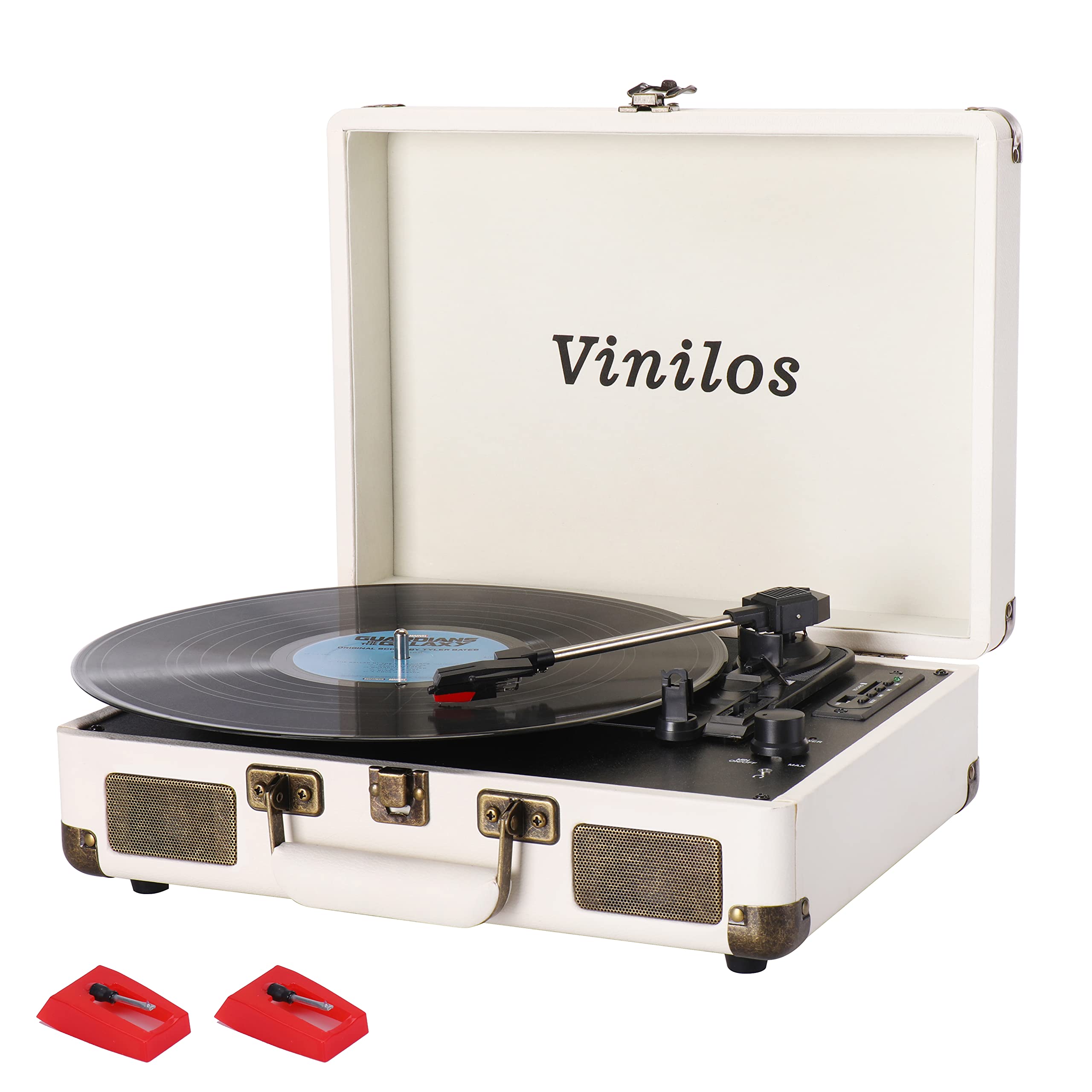 Kedok Record Player Vintage 3-Speed Bluetooth Vinyl Turntable with Stereo  Speaker, Belt Driven Suitcase Vinyl Record Player